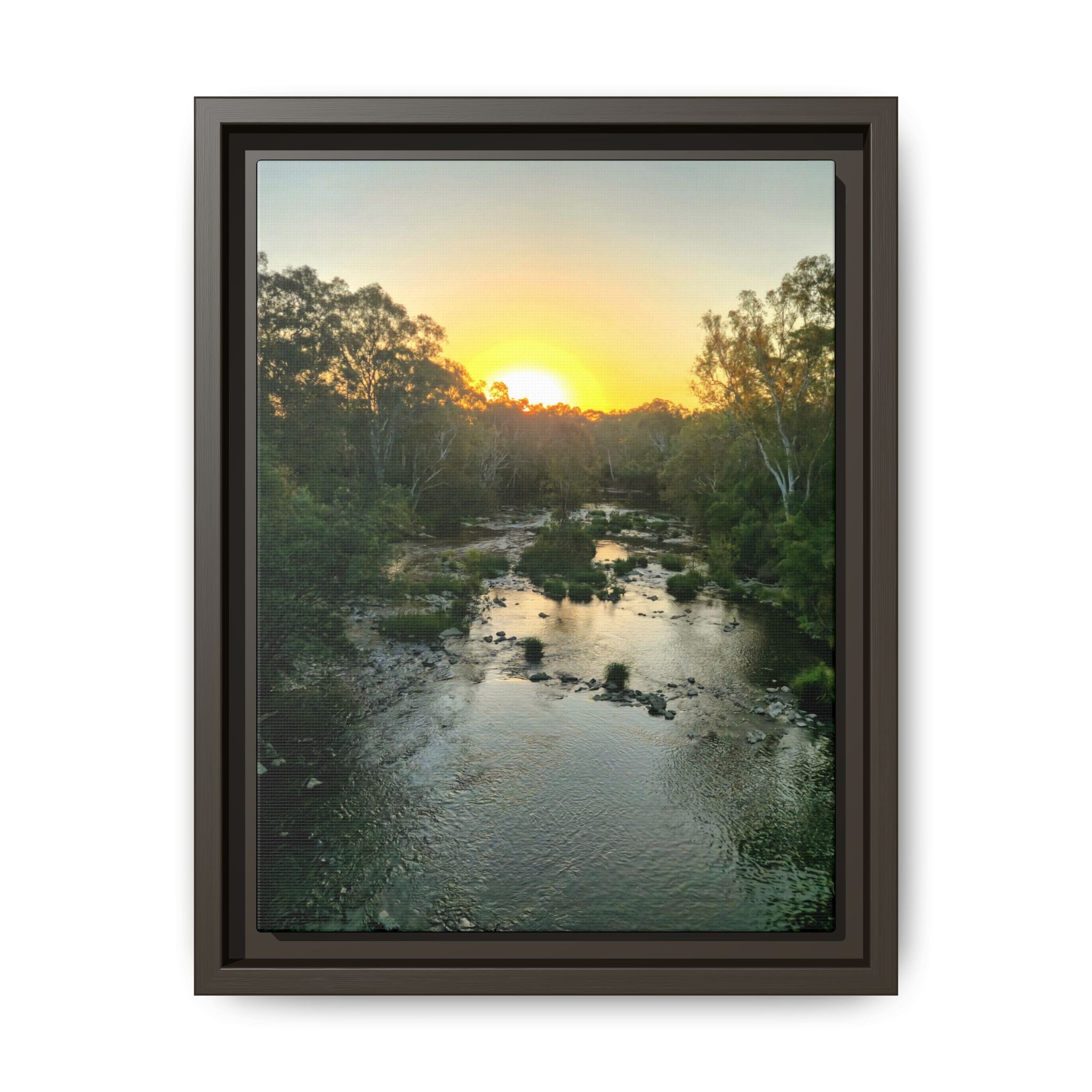 Framed Matte Canvas - Yarra River Sunset Wall Art