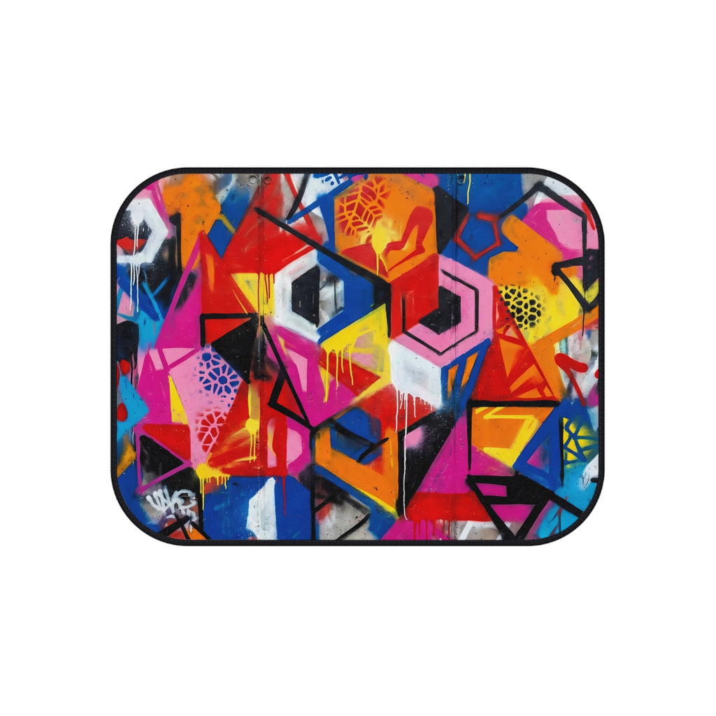 Vibrant Graffiti Urban Art Car Mats (Set of 4) | Street Style Floor Liners