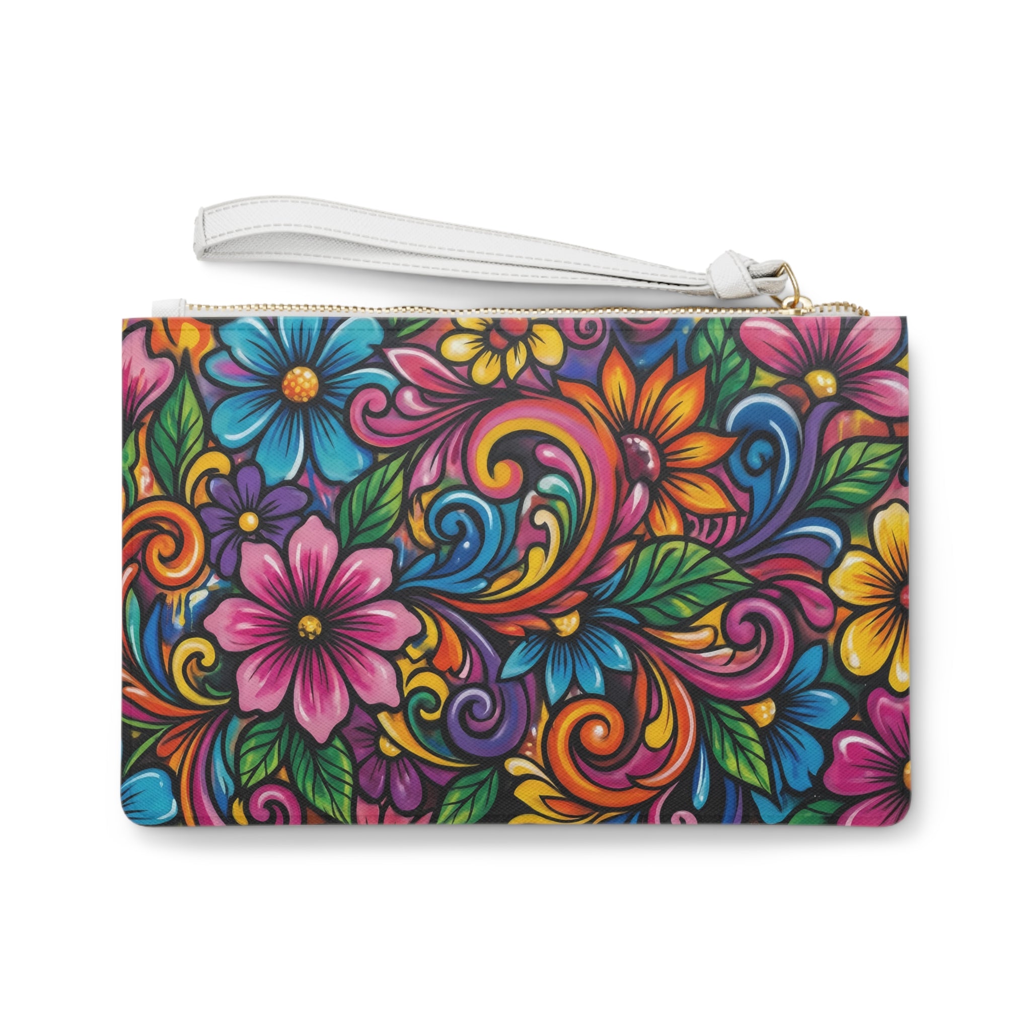 Clutch Bag — Vibrant Floral Swirl Purse