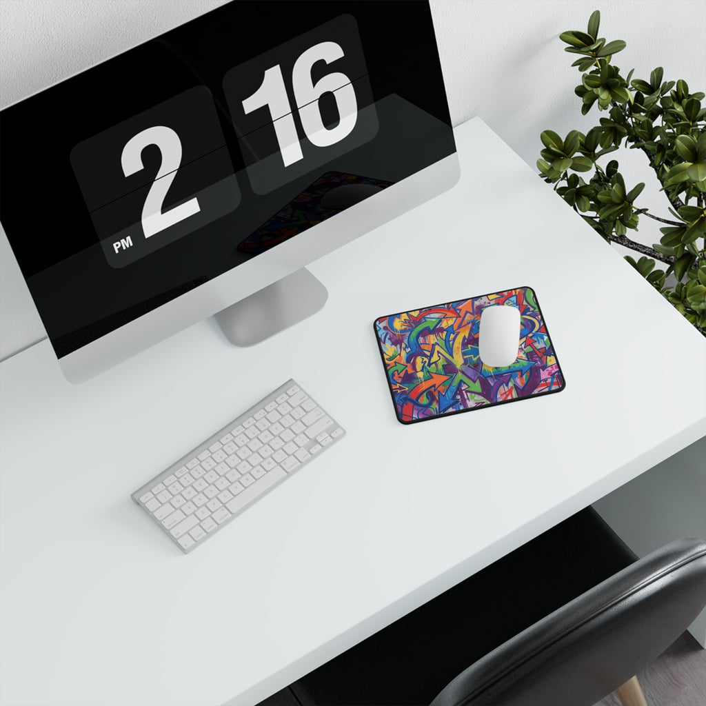 Graffiti Arrows Non‑Slip Gaming Mouse Pad — Colorful Street Art Desk Mat