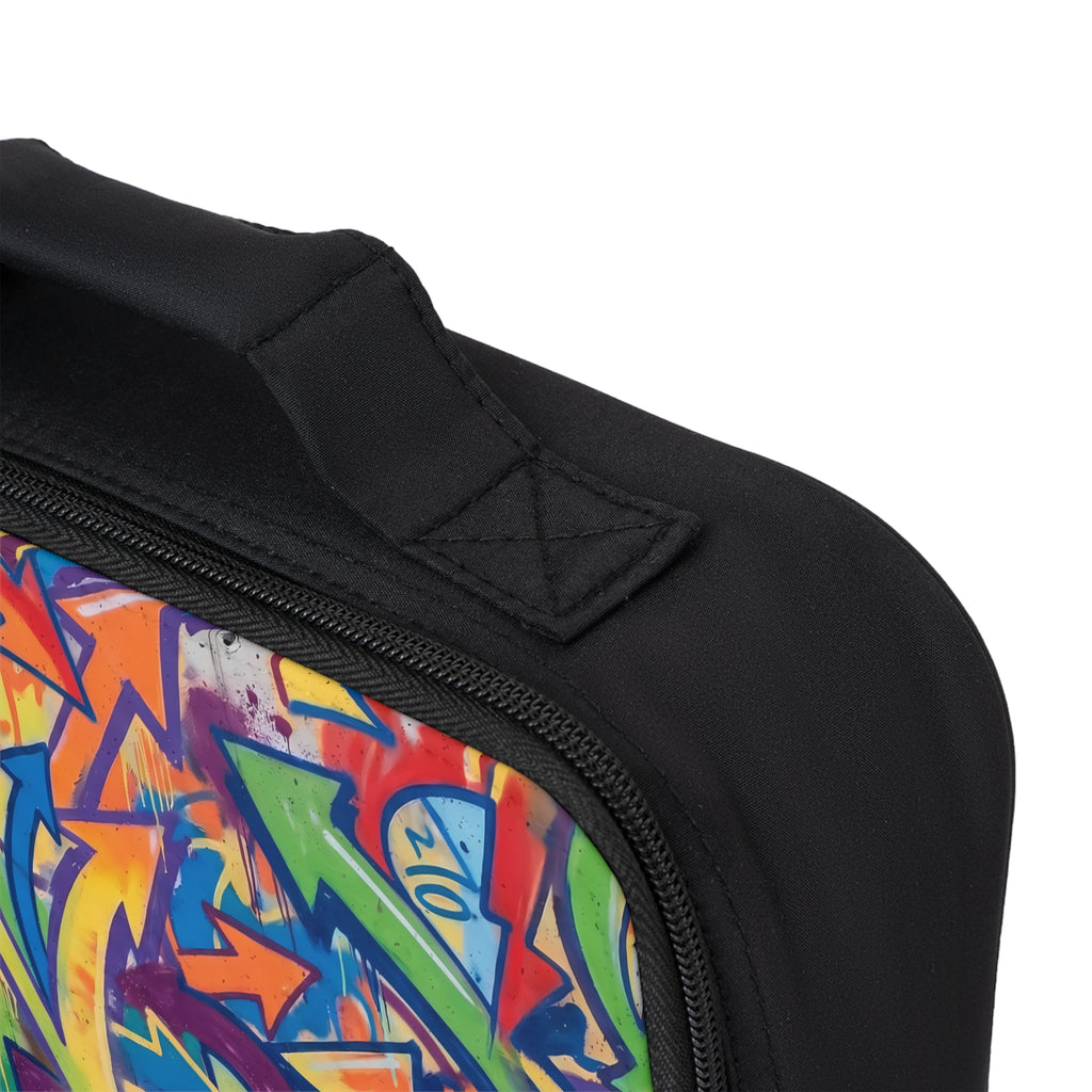 Graffiti Arrows Lunch Bag — Colorful Urban Street Art Insulated Tote