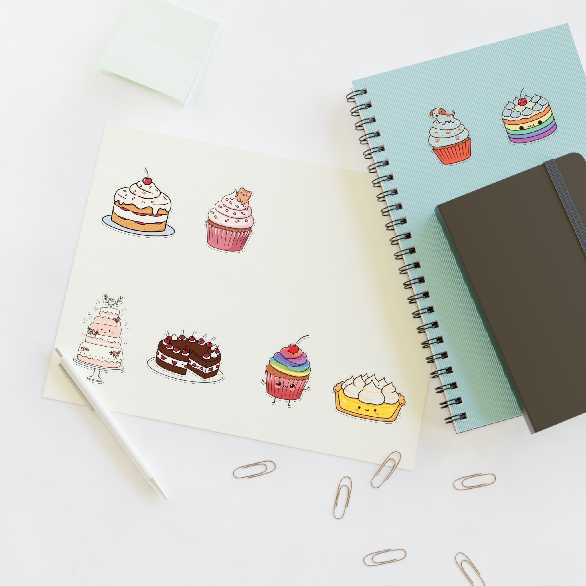Cupcake Sticker Sheet — Cute Dessert Planner Stickers for Journals & Scrapbooks