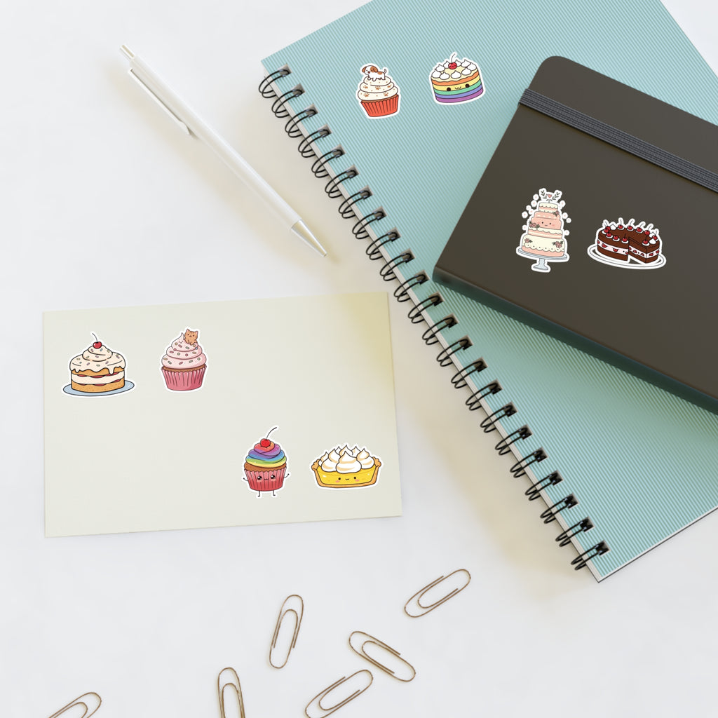 Cupcake Sticker Sheet — Cute Dessert Planner Stickers for Journals & Scrapbooks
