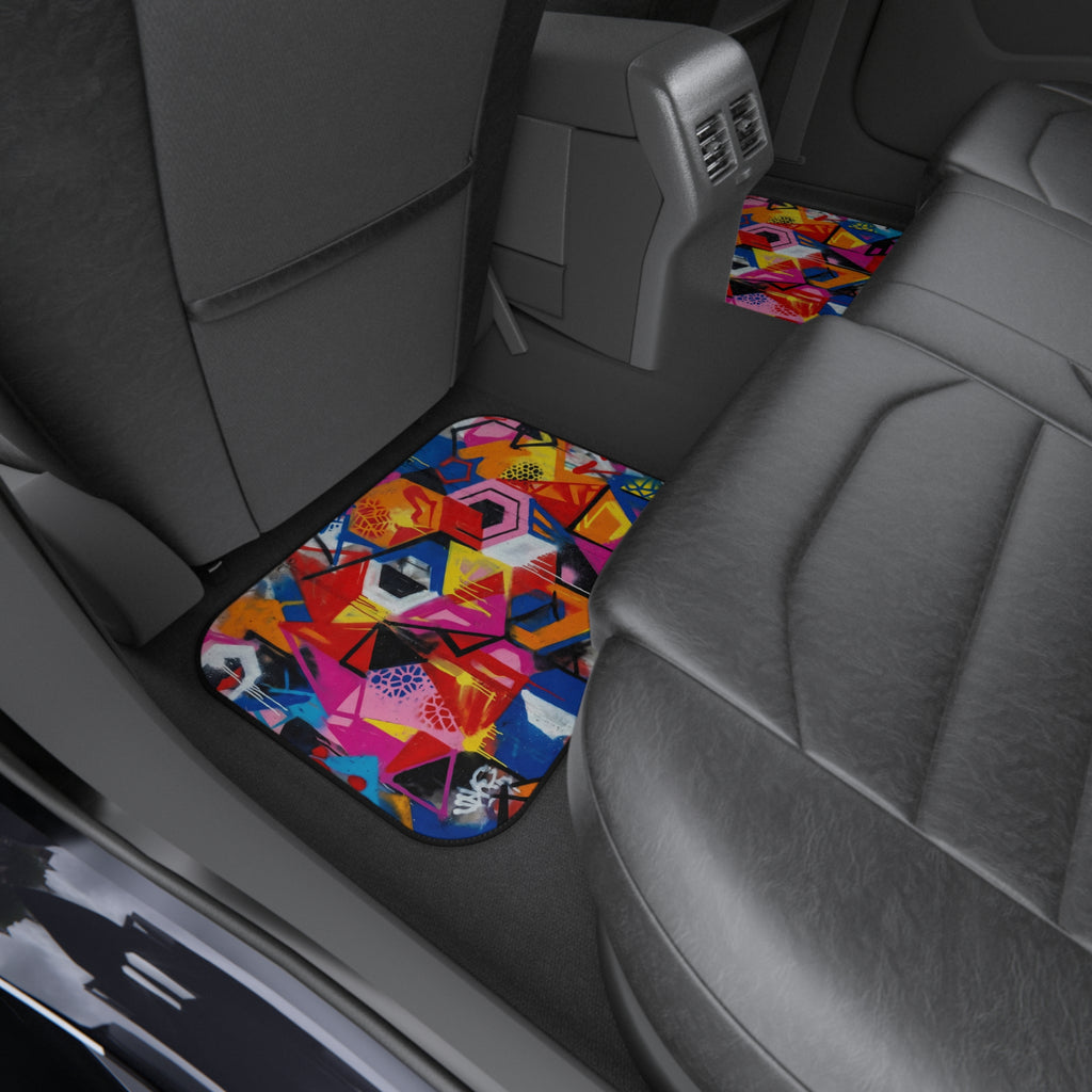 Vibrant Graffiti Urban Art Car Mats (Set of 4) | Street Style Floor Liners