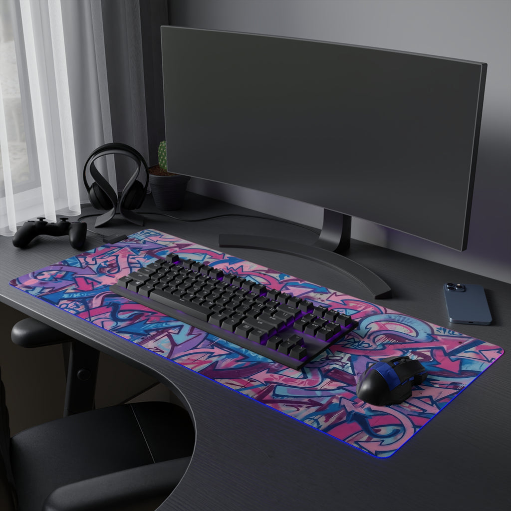 LED Gaming Mouse Pad — RGB Graffiti Desk Mat