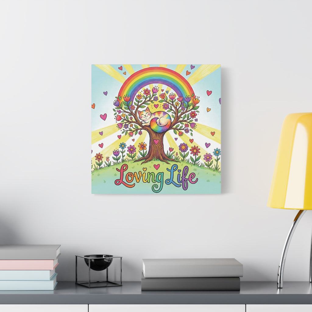 Classic Canvas - Loving Life Rainbow Canvas Wall Art