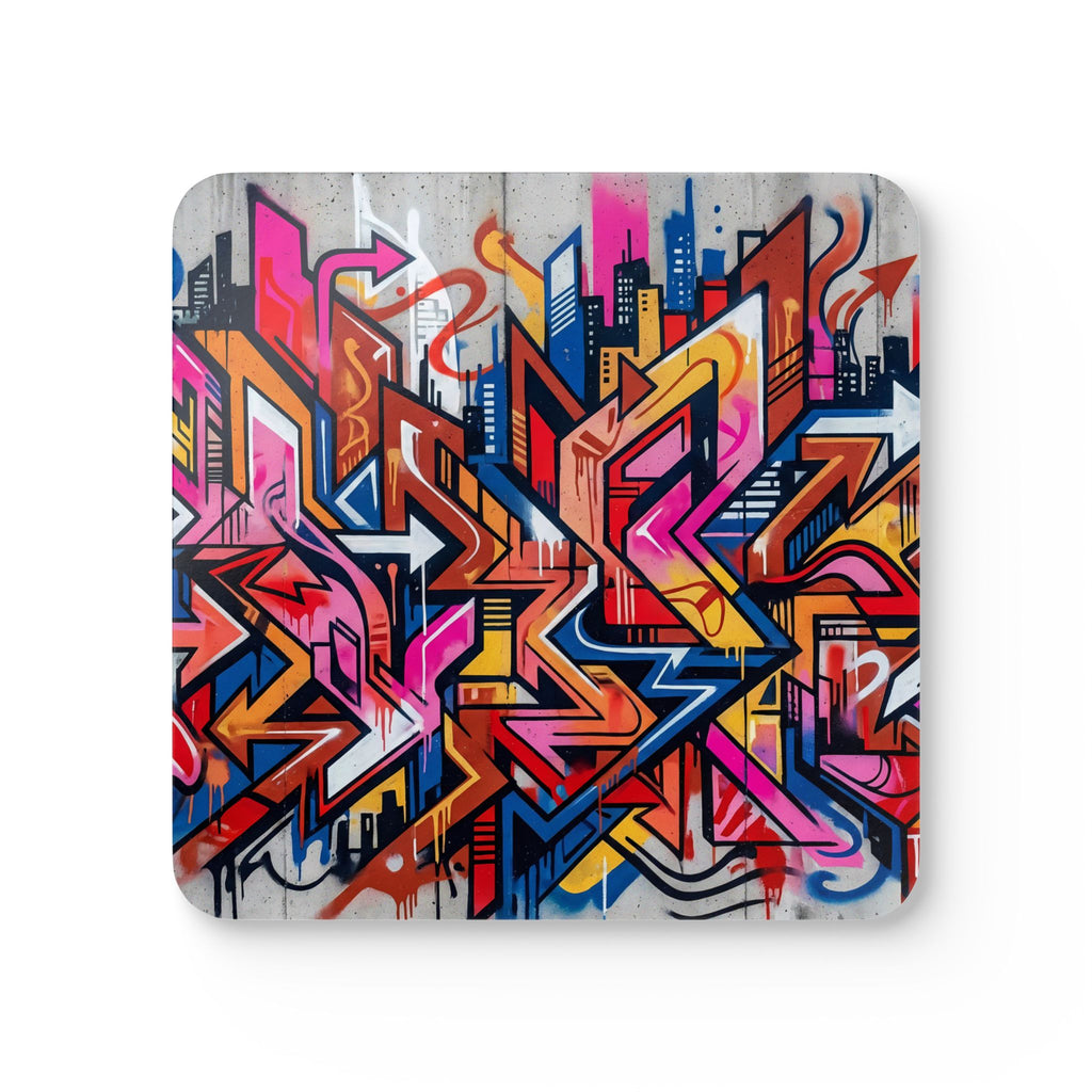 Graffiti Street Art Cork Coaster Set — Urban Vibes Drink Coasters (Set of 4)