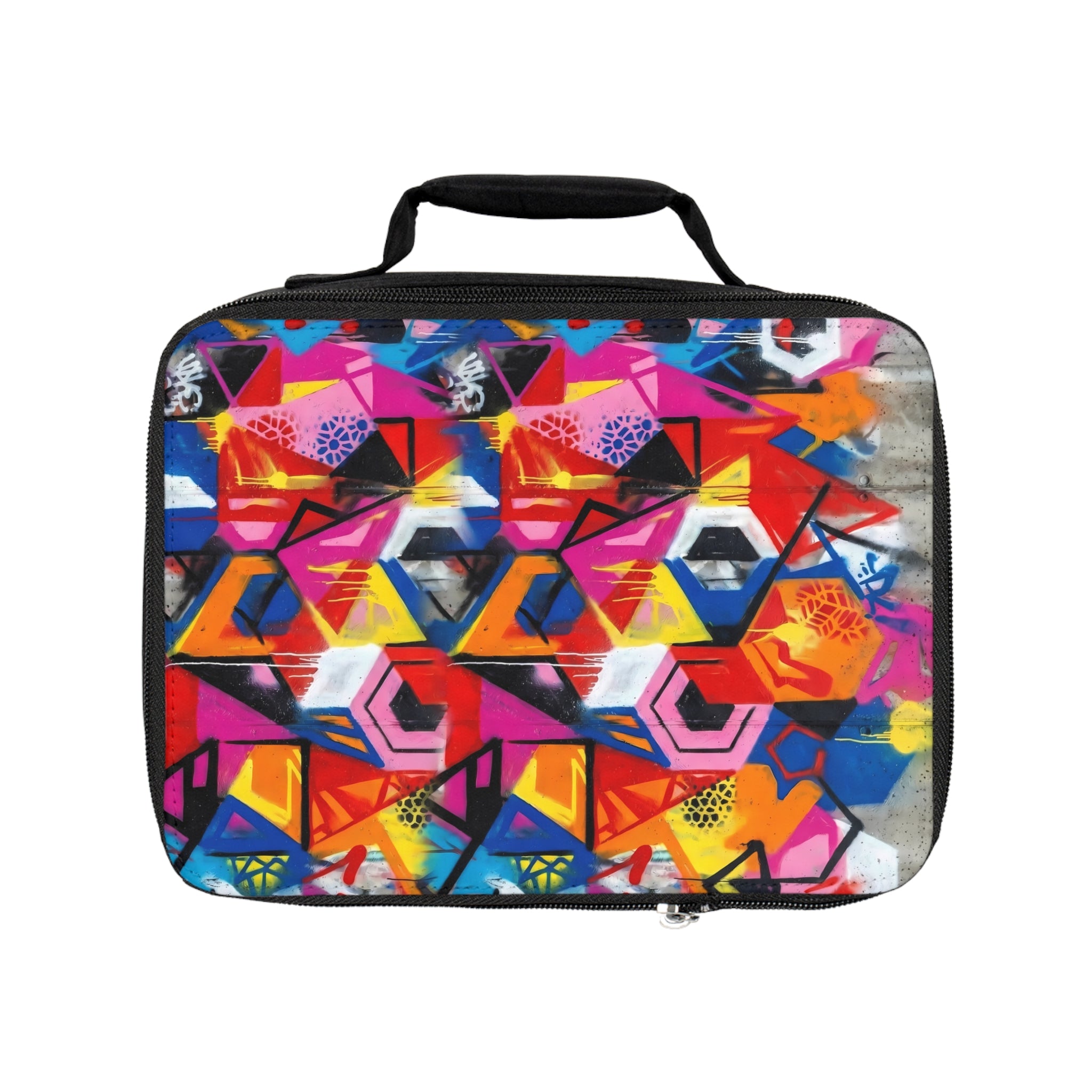 Colorful Geometric Lunch Bag - Vibrant Abstract Graffiti Design