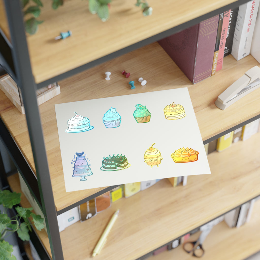 Cupcake Sticker Sheet — Cute Dessert Planner Stickers for Journals & Scrapbooks