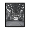 Framed Matte Canvas Industrial Warehouse - Black & White Wall Art