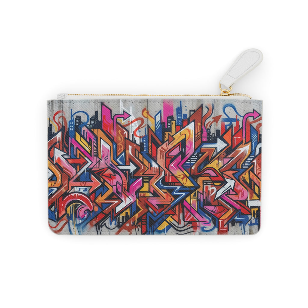 Mini Clutch Bag - Graffiti Art Vibrant Street-Style Wristlet