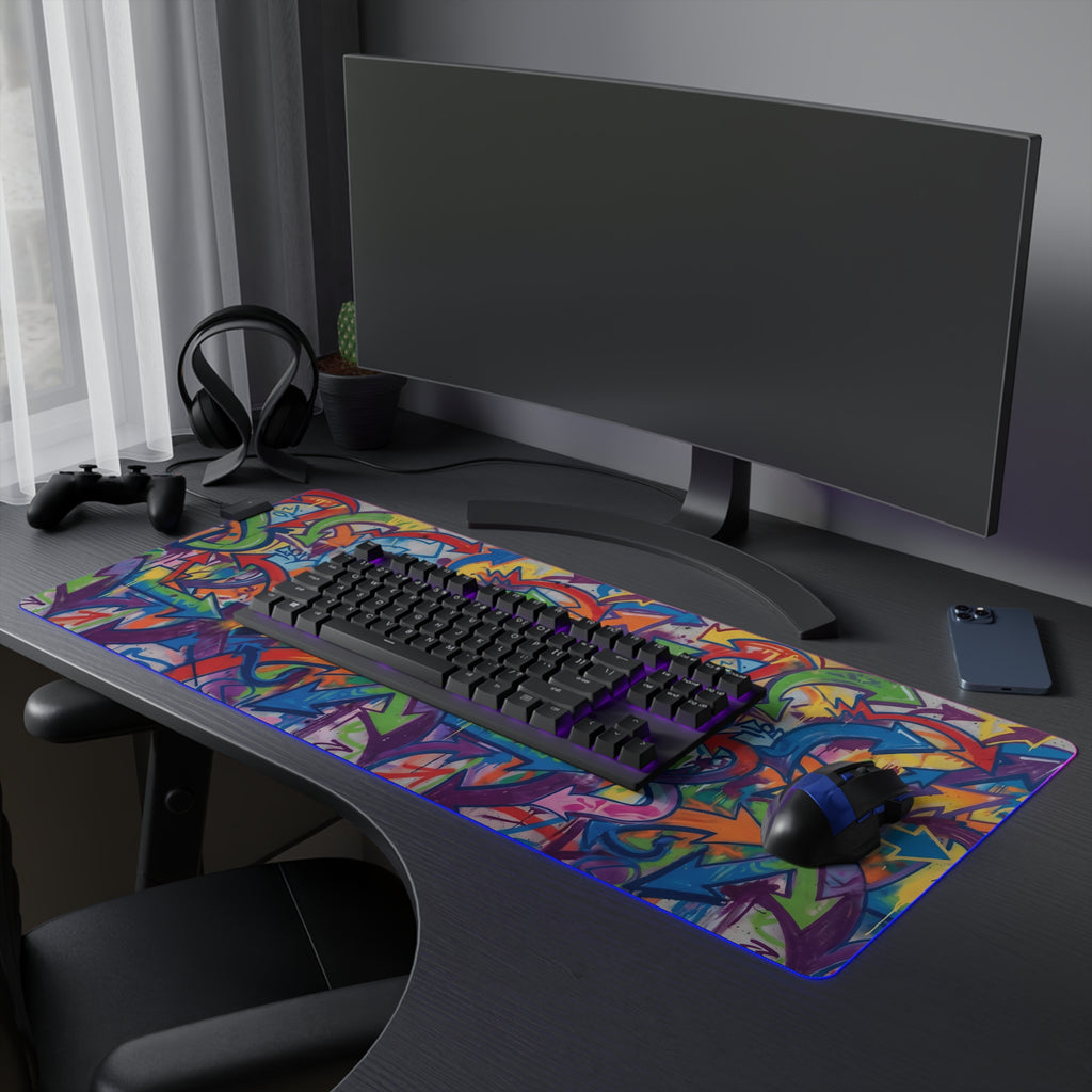 LED Gaming Mouse Pad — RGB Graffiti XXL Desk Mat