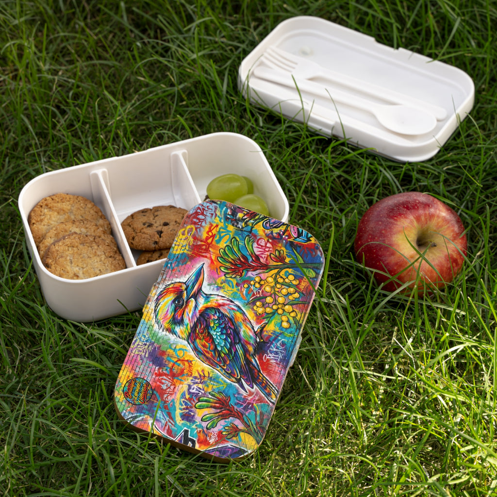 Colorful Kookaburra Bento Lunch Box – Urban Graffiti Bird Design