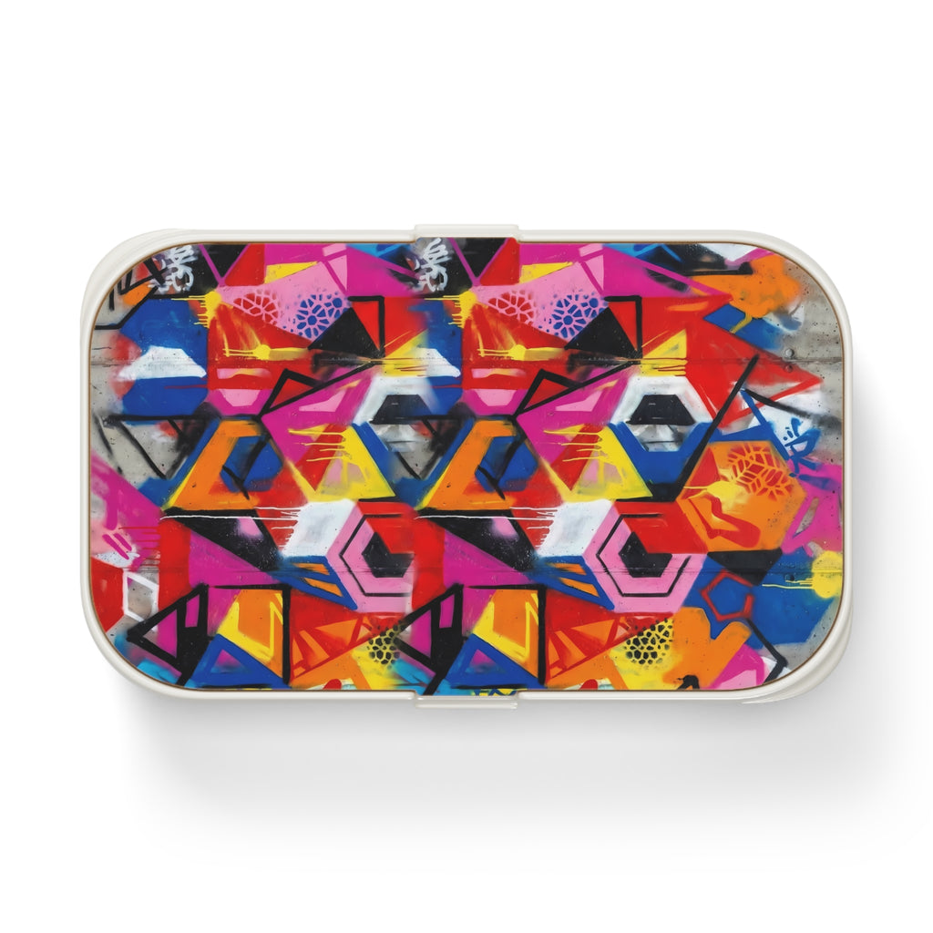 Bento Lunch Box — Colorful Geometric Graffiti Pattern
