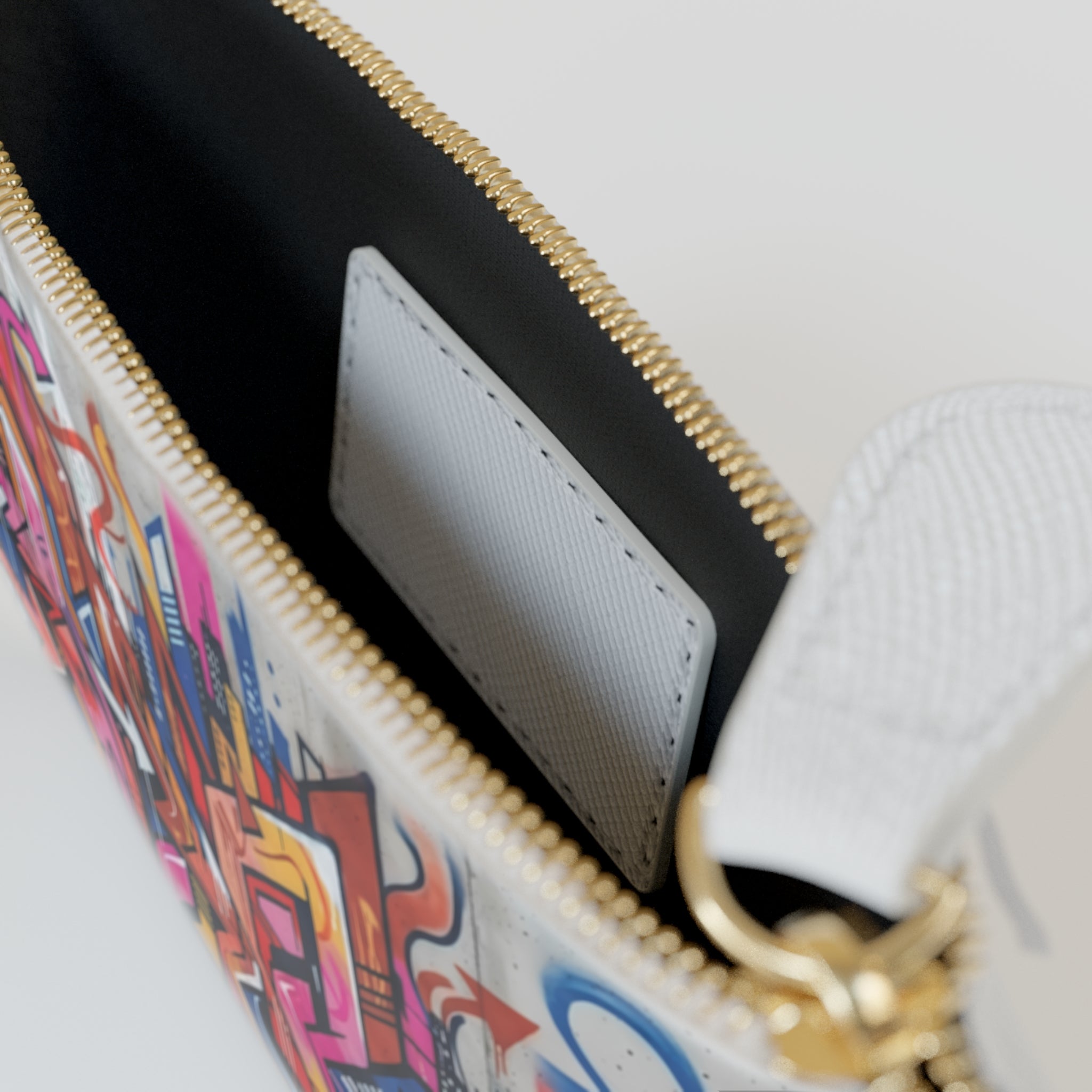 Mini Clutch Bag - Graffiti Art Vibrant Street-Style Wristlet