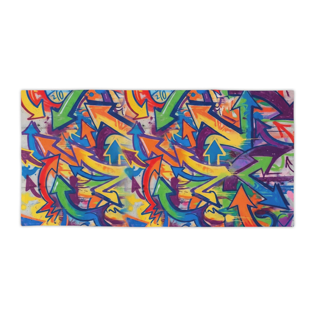 Graffiti Art Beach Towel — Colorful Urban Street Art Print