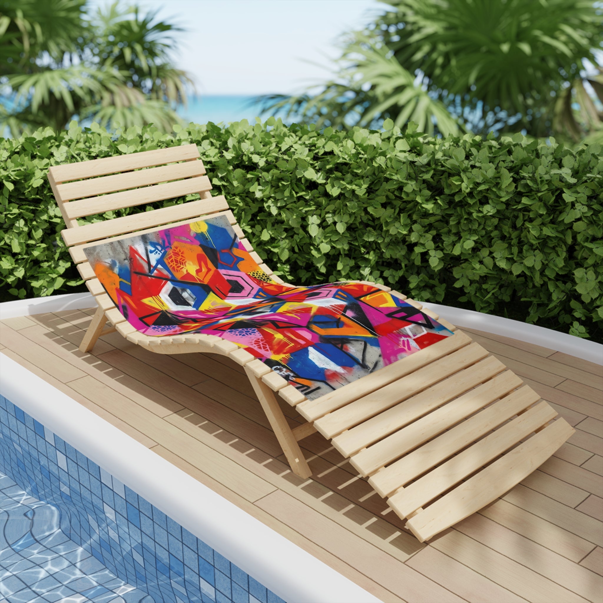 Graffiti Geo Beach Towel — Vibrant Abstract Street Art Design