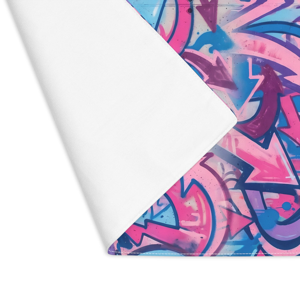 Graffiti Arrow Placemat — Pink & Blue Street Art Table Mat