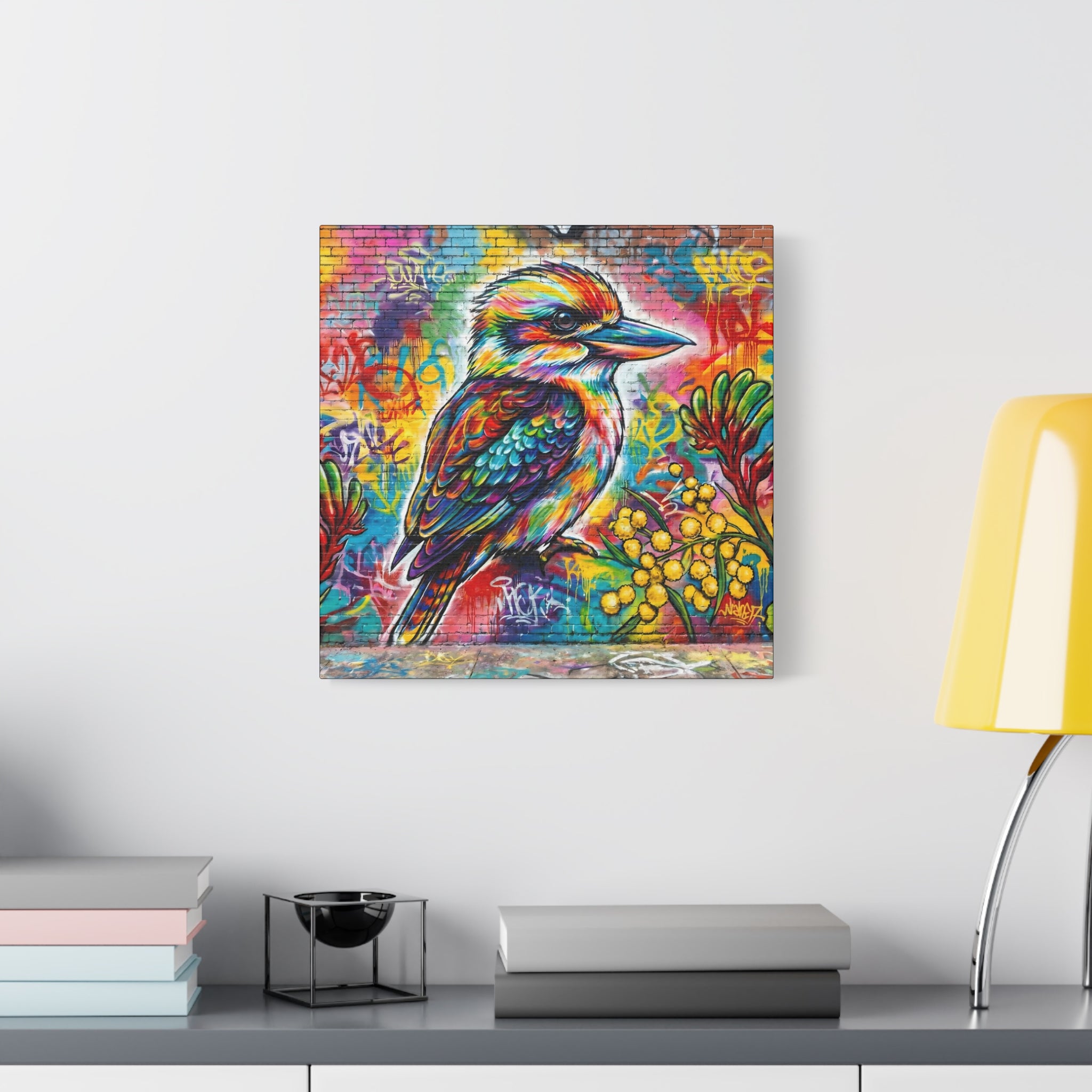 Graffiti Art Kookaburra Matte Canvas Stretched 1.25"