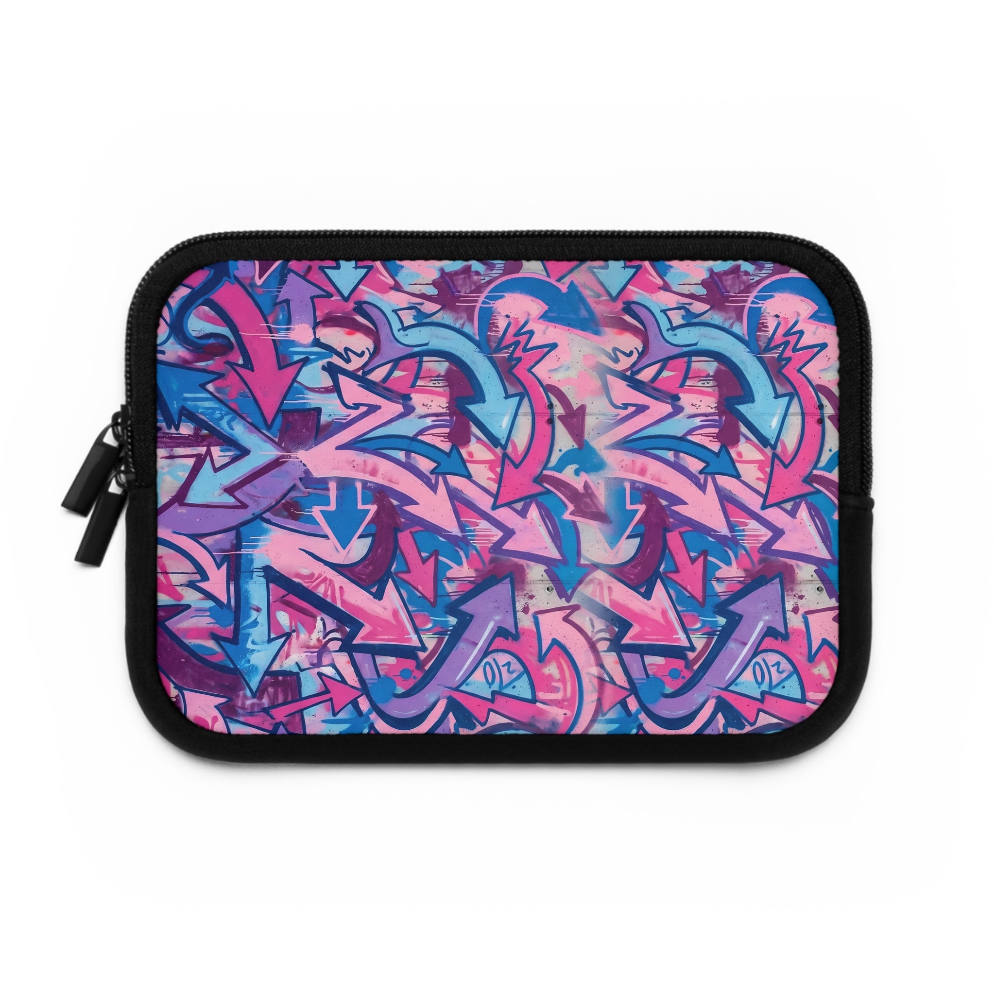 Graffiti Arrows Laptop Sleeve — Pink & Blue Street Art Protective Case