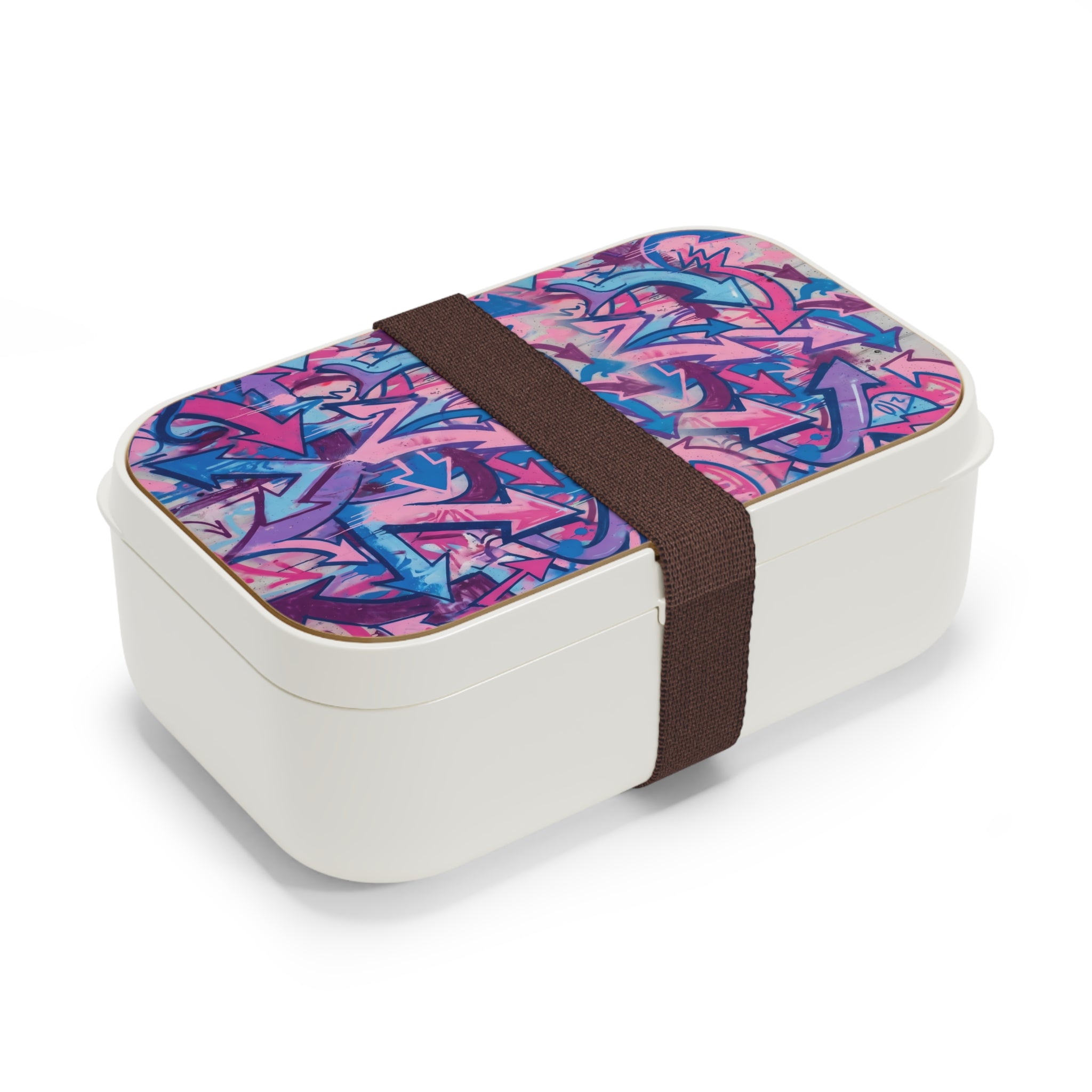 Graffiti Arrow Bento Lunch Box — Pink & Blue Urban Street Art Design