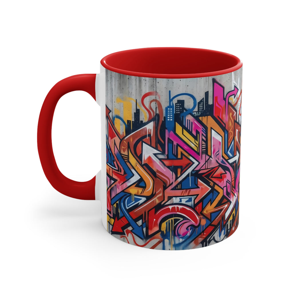 Graffiti Street Art Accent Mug — Colorful Urban Skyline 11oz