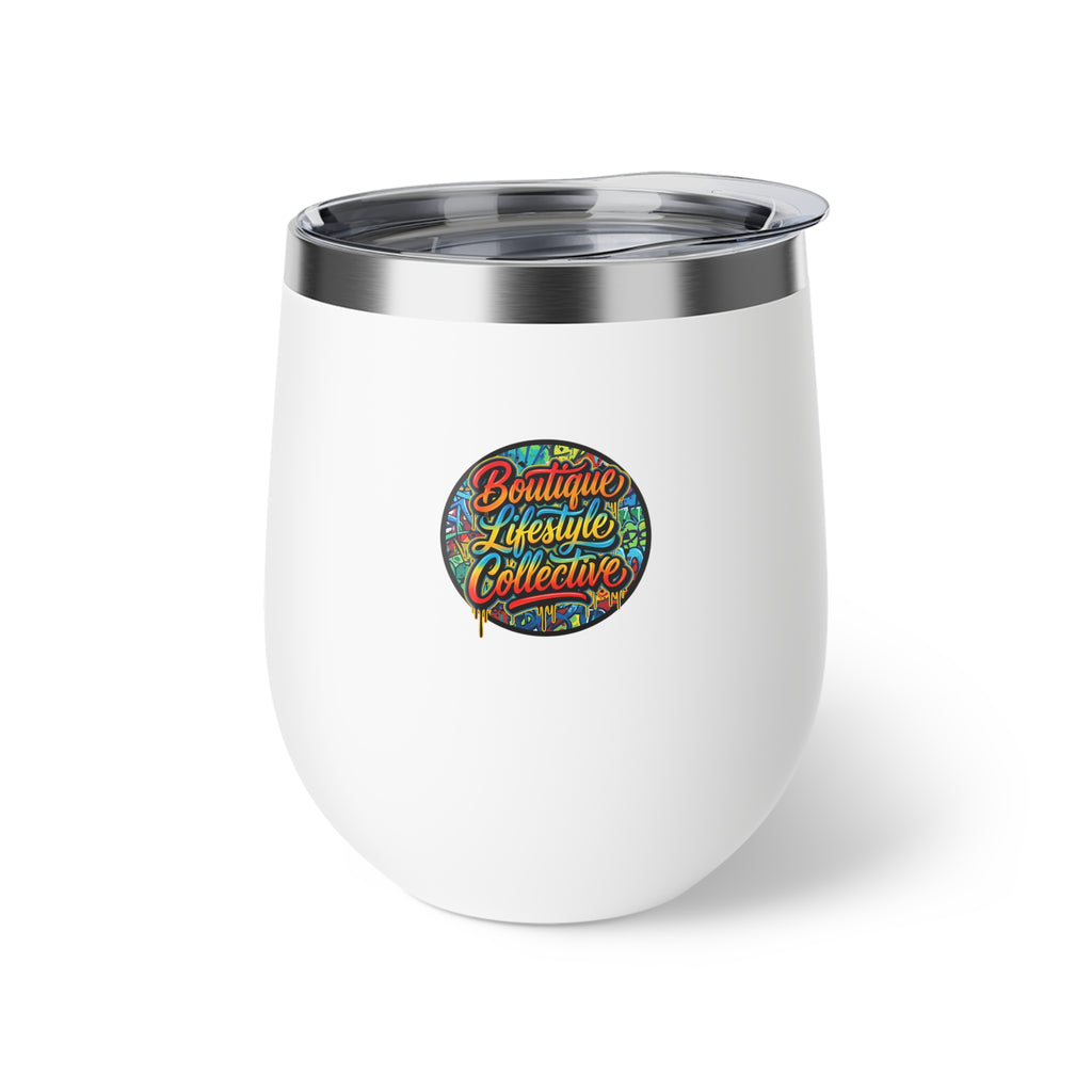 Boutique Lifestyle Collective Copper Insulated Travel Cup — Vibrant Color Logo, 12oz