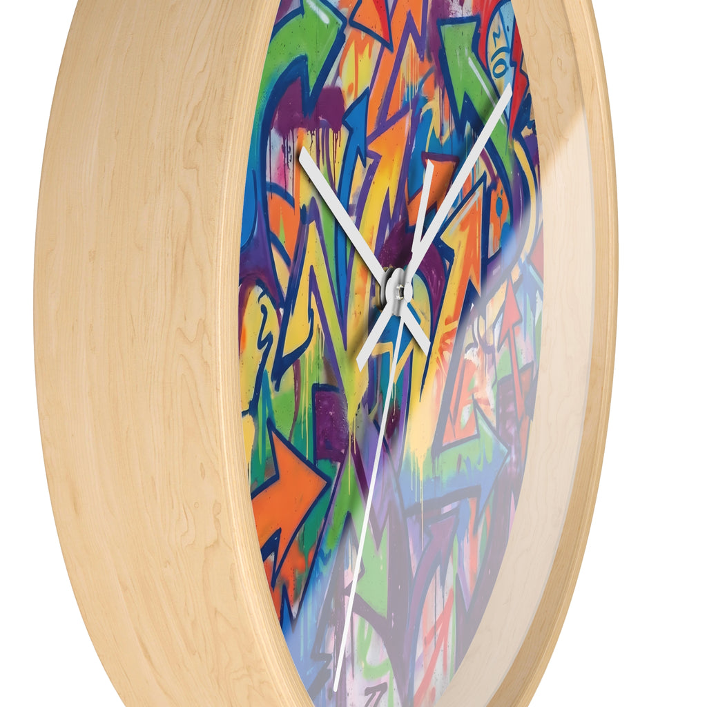 Graffiti Wall Clock — Colorful Urban Street Art Timepiece