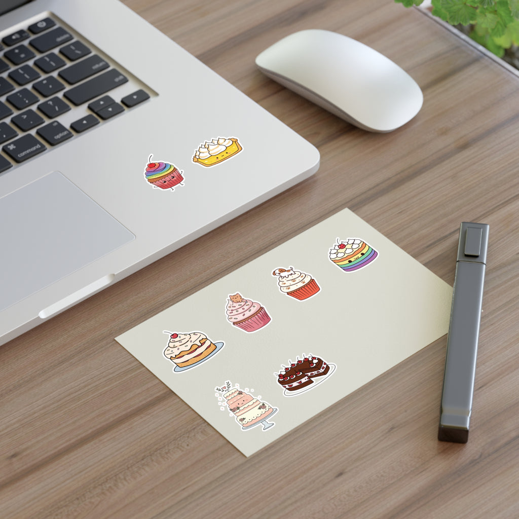Cupcake Sticker Sheet — Cute Dessert Planner Stickers for Journals & Scrapbooks
