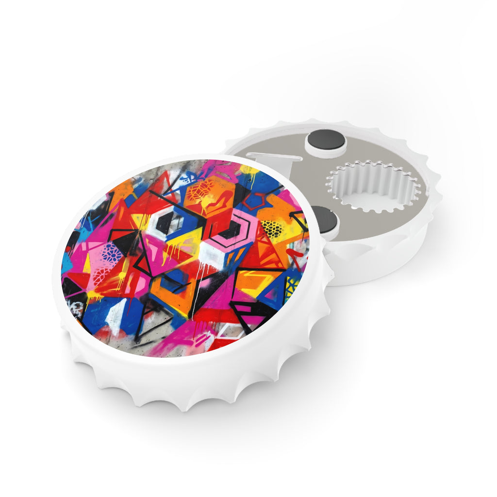 Bottle Opener - Colorful Geometric Graffiti Bottle Cap Opener