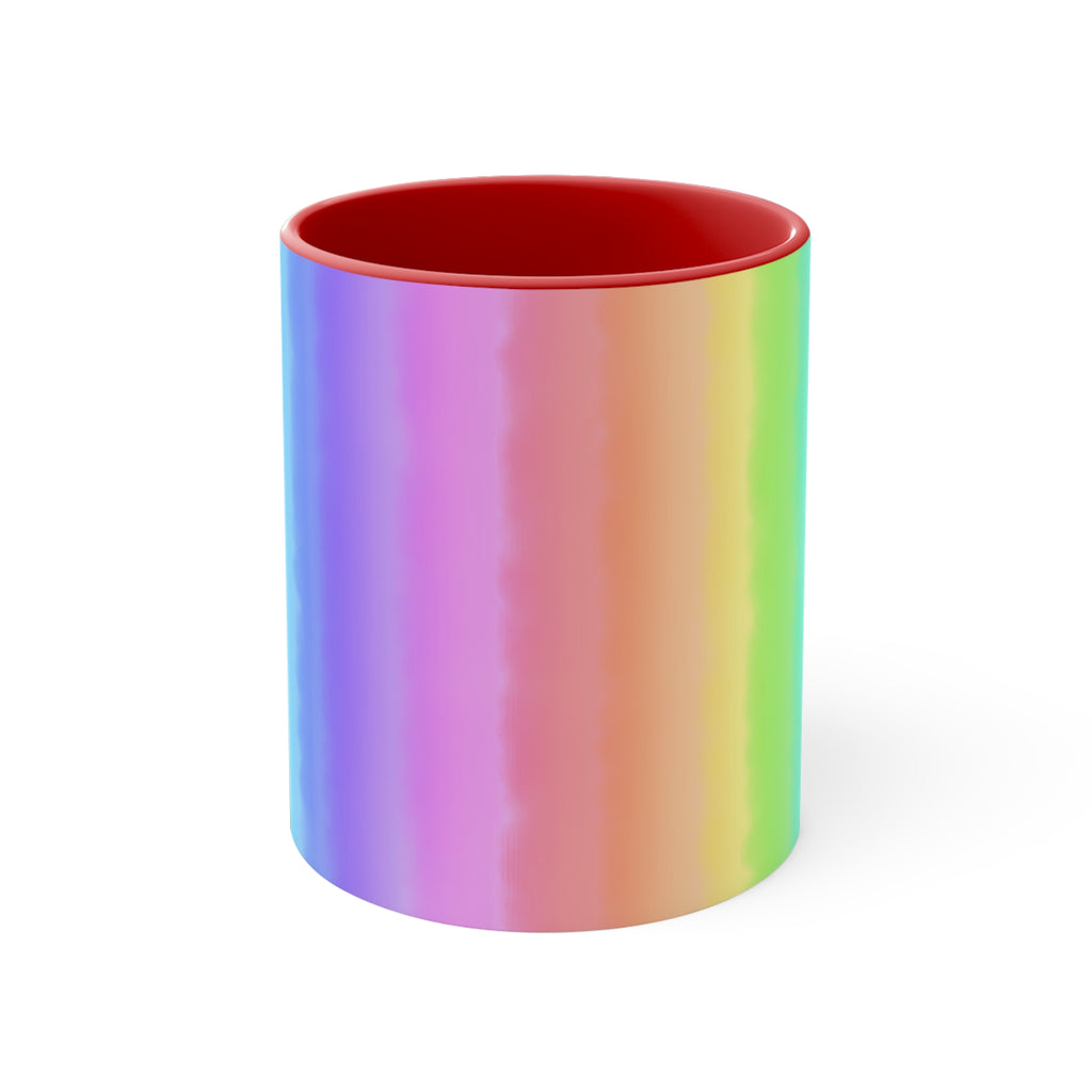 Rainbow Colorful Accent Mug — 11oz Vibrant Rainbow Coffee Cup